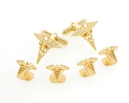 Caduceus Cufflinks and Studs